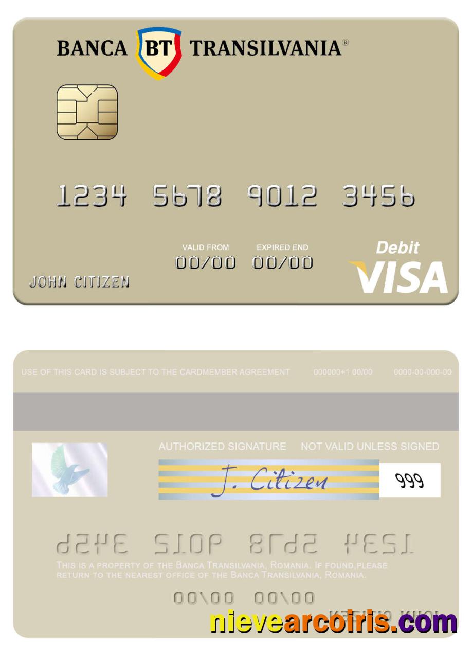 Romania Banca Transilvania visa debit card
